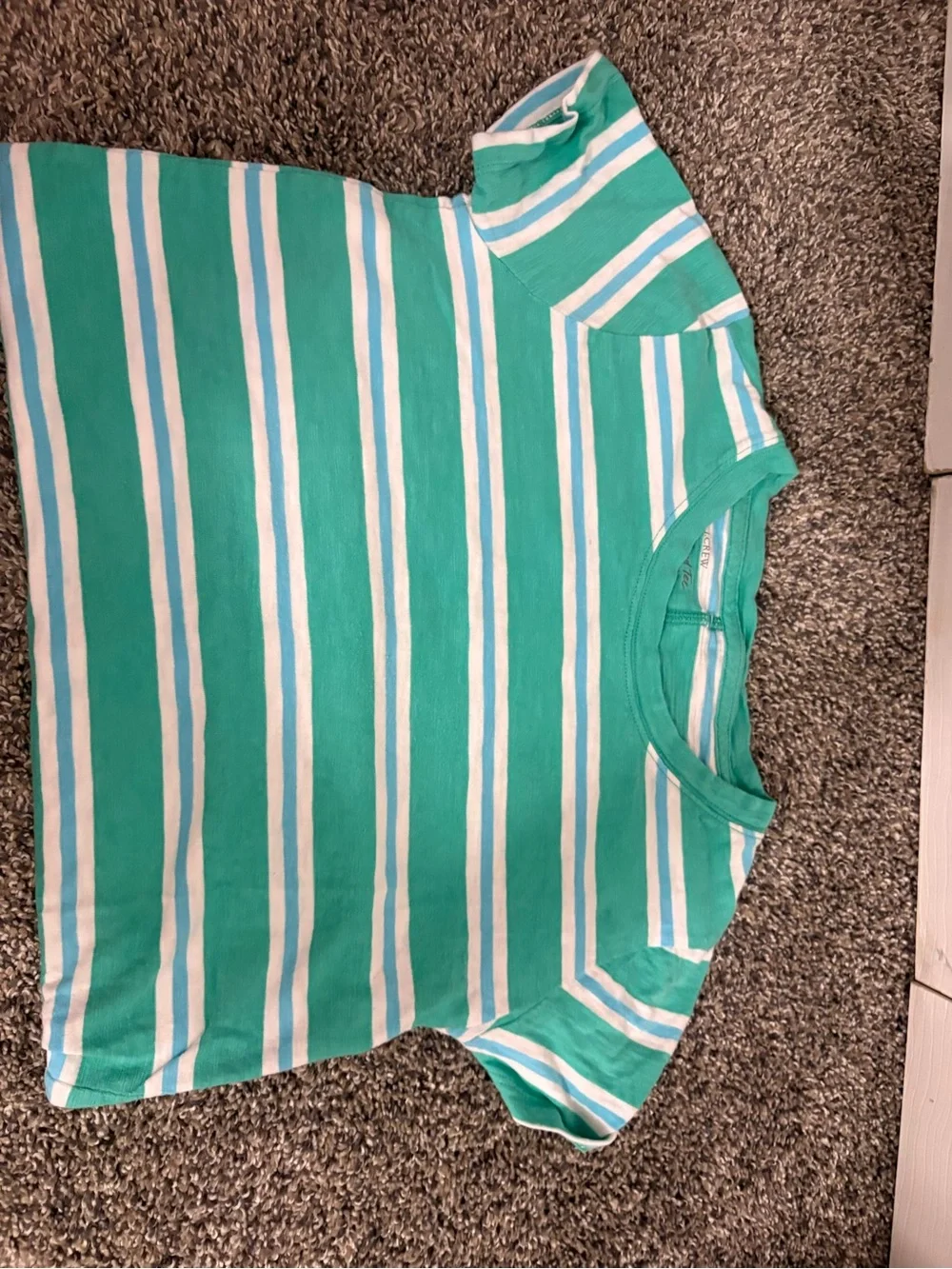 J. Crew Women’s Teal & White Striped Short-Sleeve Tee - Picture 5 of 5